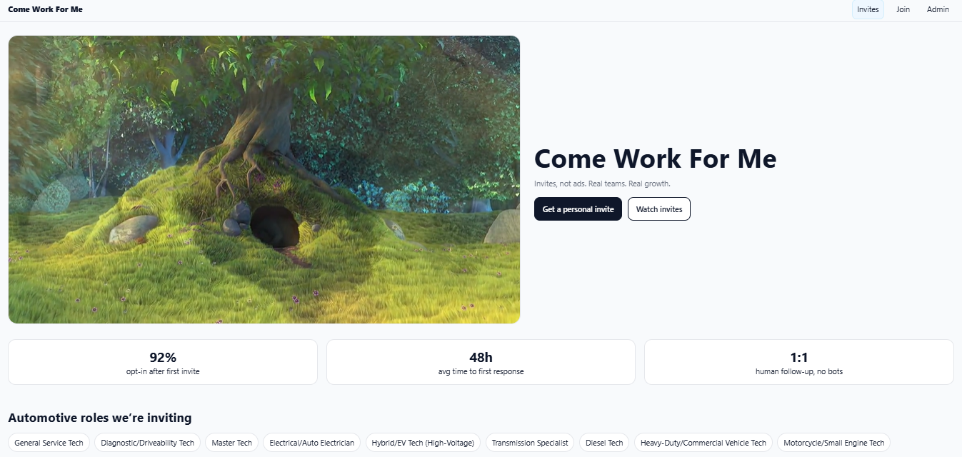 Resume Hub (ComeWorkForMe) screenshot