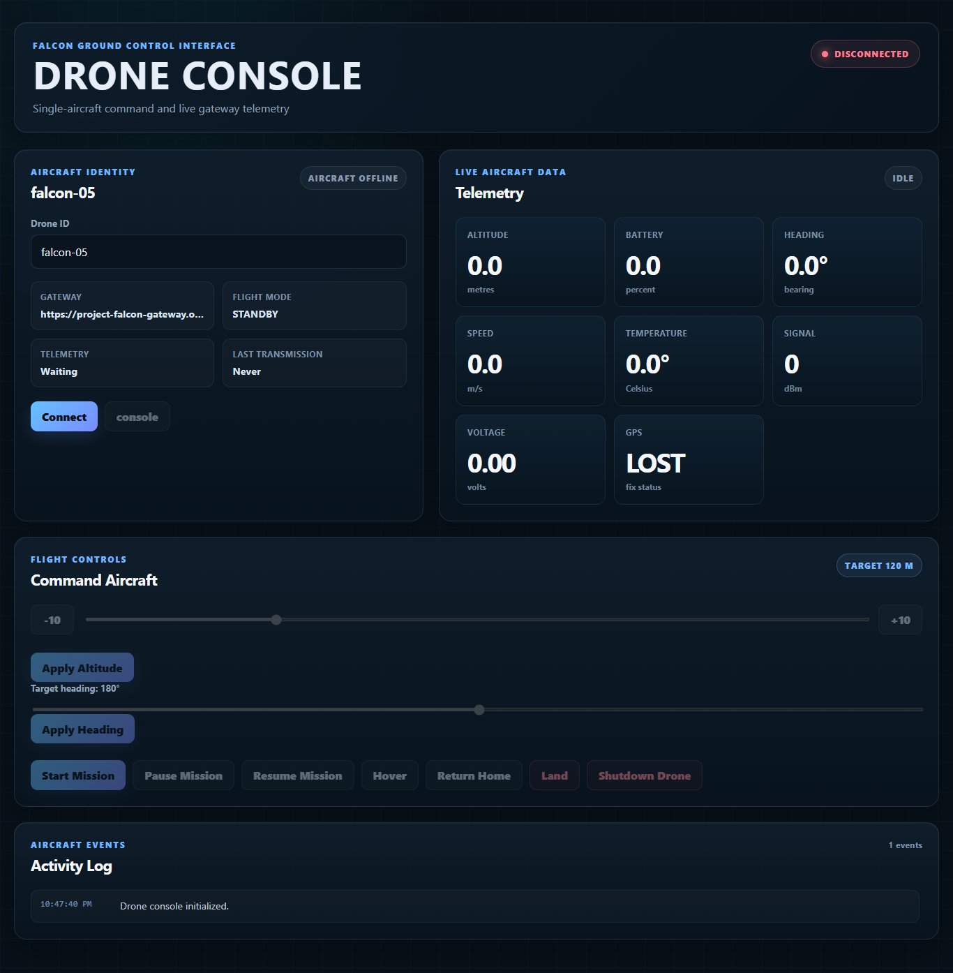 Project Falcon command console preview