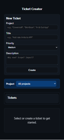 Ticket Creator screenshot