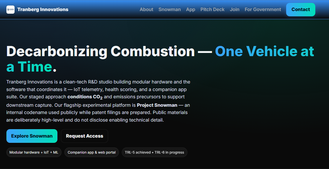 Tranberg Innovations screenshot